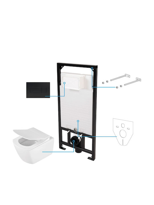 Deante Wandhängende Toilette mit Spülung mit Schlank Deckel Beige 5908212083369