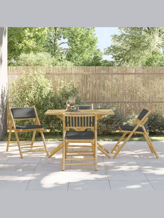 Outdoor-Stuhl Bamboo Grey mit Kissen 4Stück 59x...