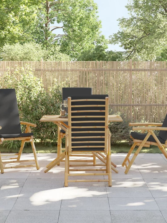Outdoor-Stuhl Bamboo Grey mit Kissen 4Stück 77x...