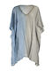 Ble Resort Collection Γυναικείο Καφτάνι Παραλίας Γαλάζιο/γκρι