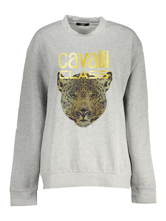 Roberto Cavalli Women's Long Fleece Sweatshirt Gray