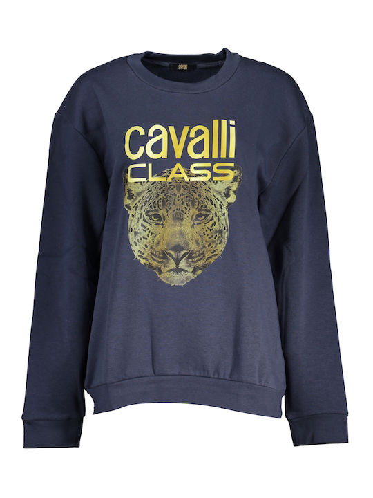 Roberto Cavalli Women's Long Fleece Sweatshirt Blue