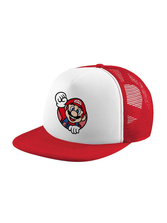 Koupakoupa Kids' Hat Jockey Fabric Super Mario Win White