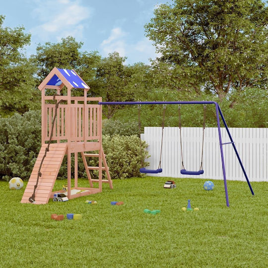 vidaXL Wooden Tower with Climbing Surface 313x248x215cm. Brown