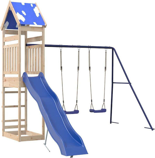 vidaXL Holzturm mit Kletterfläche Braun