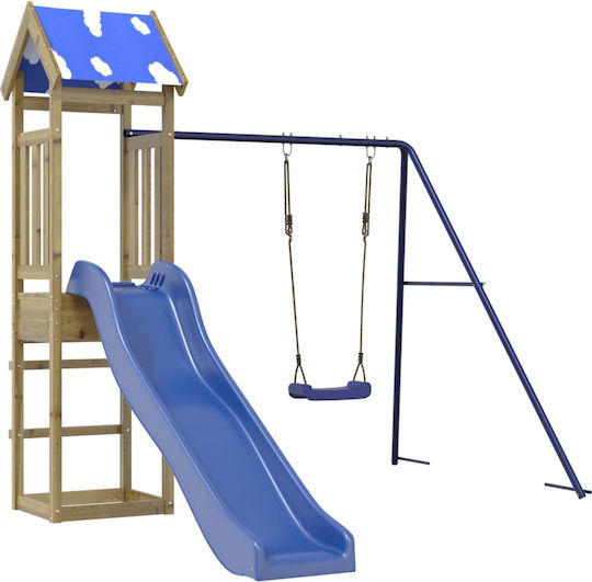 vidaXL Wooden Tower with Climbing Surface Brown