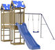 vidaXL Wooden Tower with Climbing Surface 308x406x208cm. Brown