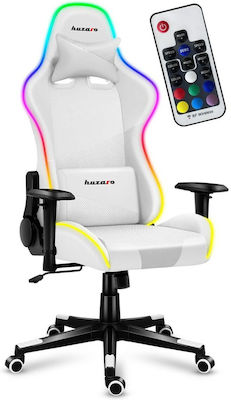 Huzaro Gaming Chair with Adjustable Armrests and RGB Lighting White