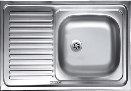 Sanitec S416d Chiuvetă Bucătărie Drop-In Inox L80xL50cm Gri Sanitec S416d Chiuvetă Bucătărie Drop-In Inox L80xL50cm Gri