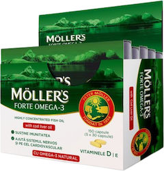 Moller's Forte Omega 3 Cod Liver Oil and Fish Oil 150 caps