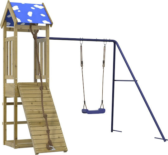 vidaXL Holzturm mit Kletterfläche Braun