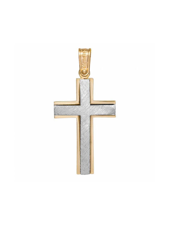 Herren Gold Kreuz 14K Γάμου Δίχρωμος