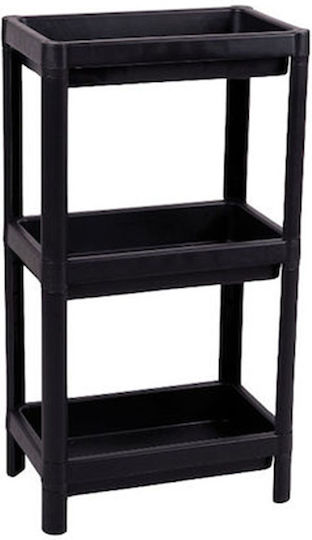 Sidirela Кухненски Стелаж Пластмасов С 3 Позиции Черен 36x23x70см