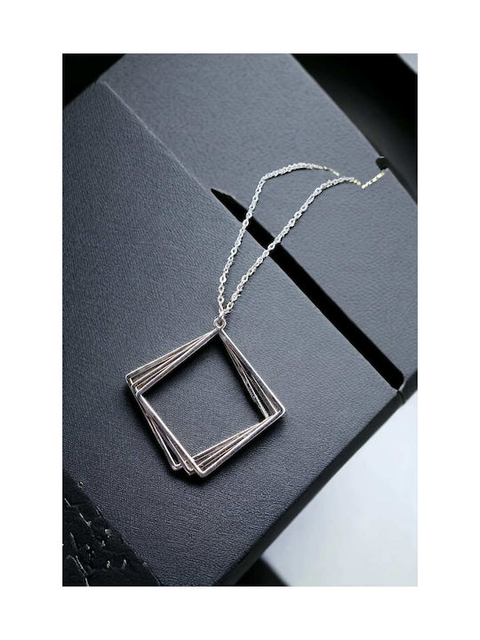 Τετραγωνο Necklace Triple from Steel