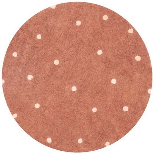 Lorena Canals Dot Παιδικό Χαλί Chestnut Στρογγυλό με Διάμετρο 140cm