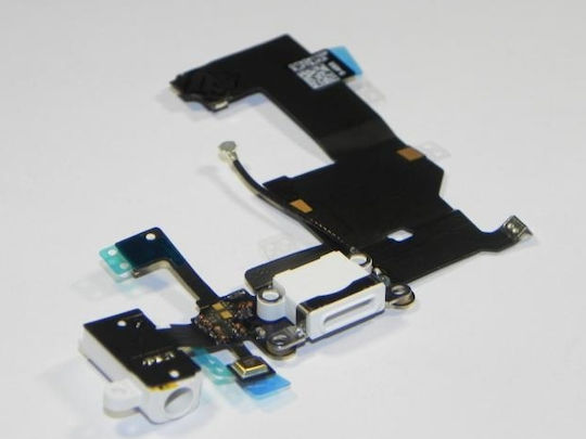 Apple Καλωδιοταινία με Θύρα Φόρτισης σε Λευκό χρώμα για iPhone 5