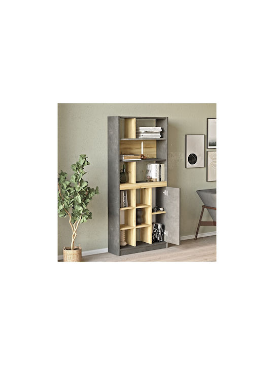 Viana Felt Grey Bookcase 76x25x170cm
