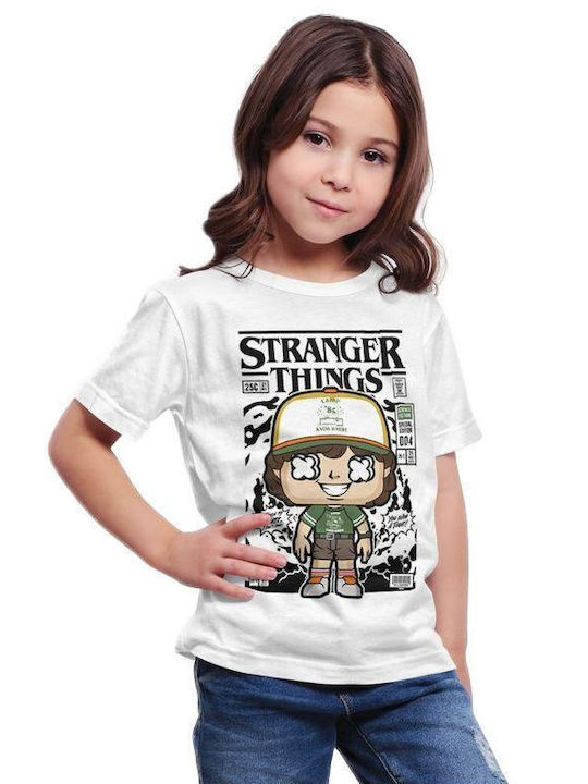 Pop Culture Παιδικό T-shirt Λευκό Stranger Things Dustin