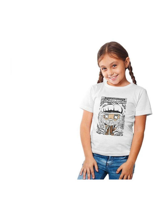 Pop Culture Kids T-shirt White Leonardo Da Vinci