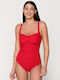 Luna Sense One-Piece Swimsuit with Padding RED