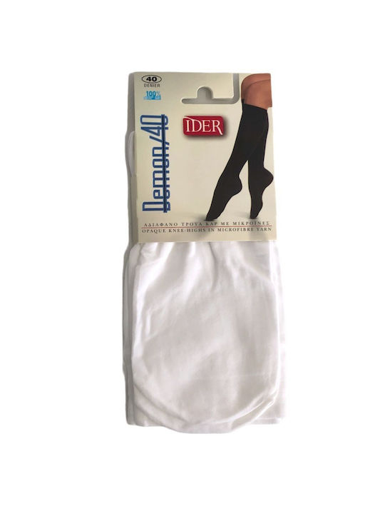 IDER Demon Women's Socks Opaque 40 Den White