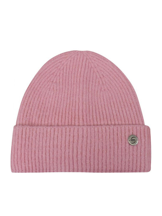 Beanie Γυναικείος Σκούφος Πλεκτός σε Ροζ χρώμα