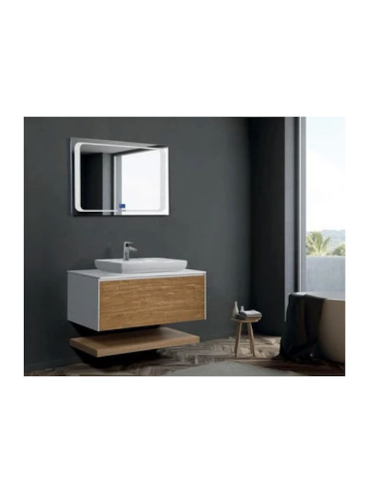Mabo Καθρέπτης Μπάνιου Led από Plywood με Μήκος 60cm