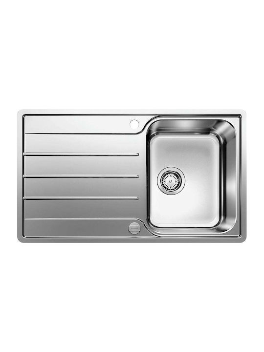 Blanco Drop-In Sink Inox Brushed with Faucet W86xD50cm White