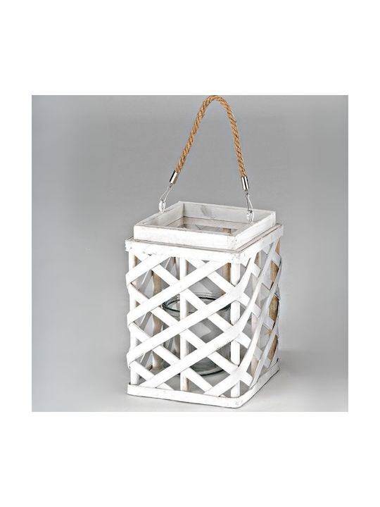 Wooden Lantern White