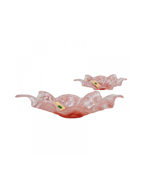 Royal Art Collection Bol Decorativ Sticlă Roz 40x15cm 1buc
