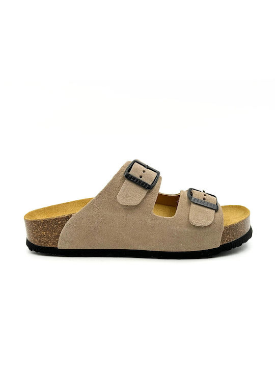 Plakton Afelpado Women's Flat Sandals in Beige Color