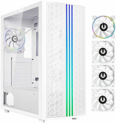 BitFenix Saber Mesh Gaming Full Tower Computer Case with Window Panel White