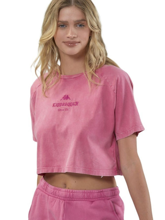 Authentic Γυναικείο Oversized Crop T-shirt Ροζ