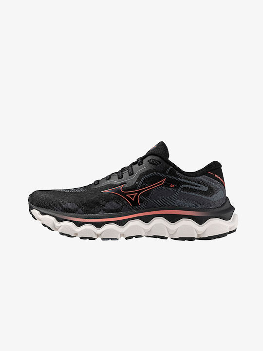 Mizuno Wave Horizon 7 Γυναικεία Αθλητικά Παπούτσια Running Black / Dubarry / Nimbus Cloud