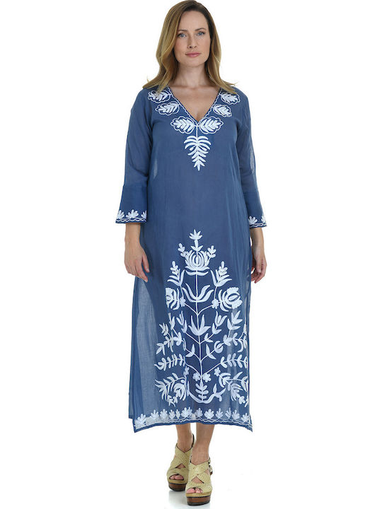 MiandMi Feminin Lung Caftan de Plajă Albastru
