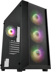 FSP/Fortron CMT218 Midi Tower Κουτί Υπολογιστή με Πλαϊνό Παράθυρο Μαύρο