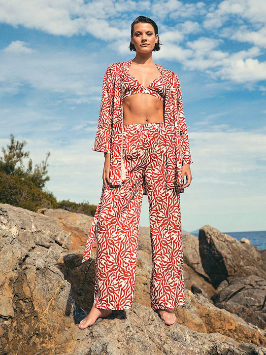 Rock Club Women's Kimono Beachwear Corals