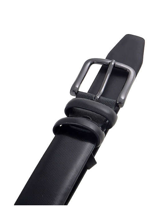 19V69 Men's Leather Belt Black