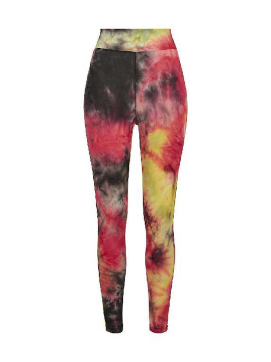 Frauen Leggings Hochgeschnitten Royalblue/brightyellow