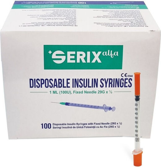 Serix Insulin Syringes 29G 1ml 100pcs