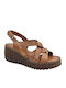 Damenplattformen Tabac Braun