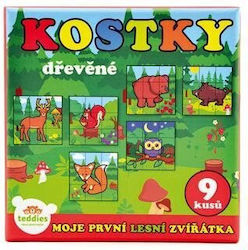 Wooden Kids Puzzle for 1+ Years 9pcs Teddies