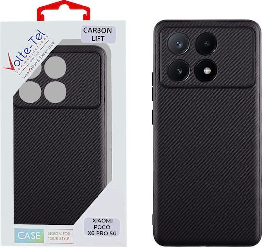 Volte-Tel Carbon Lift Back Cover Σιλικόνης Μαύρο (Poco X6 Pro)