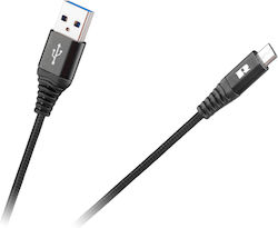 Rebel RB-6000-100-B Regular USB 2.0 σε micro USB 1m Μαύρο