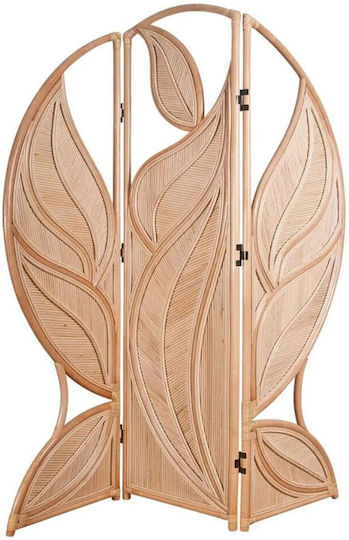 Liberta Leaf Διακοσμητικό Παραβάν από Rattan 150x150cm