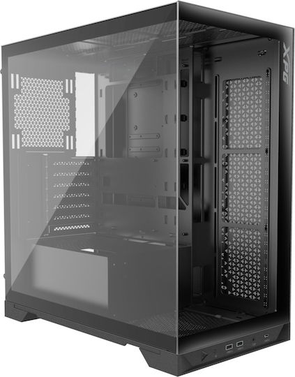 Adata Invader X Геймърско бюро Пълна кула Компютърна кутия със страничен прозорец Черен
