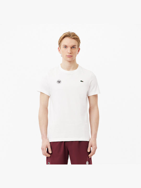 Lacoste T-shirt Bărbătesc cu Mânecă Scurtă Alb