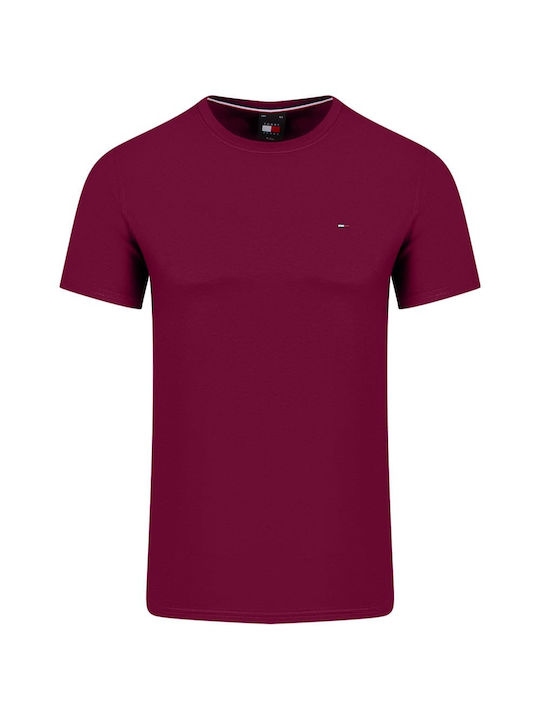 Tommy Hilfiger T-shirt Bărbătesc cu Mânecă Scurtă Burgundy