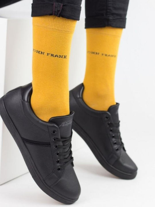 John Frank Bărbați Șosete Uni Mustard 1Pachet