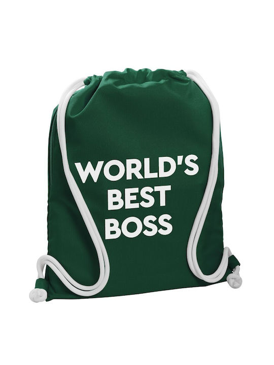 Koupakoupa World's Best Boss Τσάντα Πλάτης Γυμναστηρίου Πράσινη